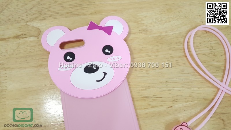 Ốp lưng iPhone 7 Plus dẻo hình thú có dây đeo