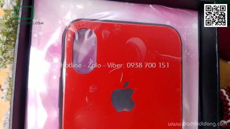 Ốp lưng iPhone X XS Hojar lưng kính cường lực viền mềm