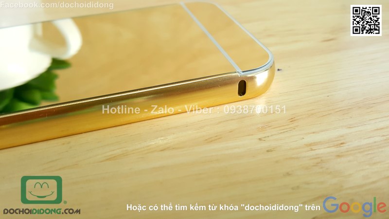 Ốp lưng iPhone 5 5s viền nhôm lưng tráng gương