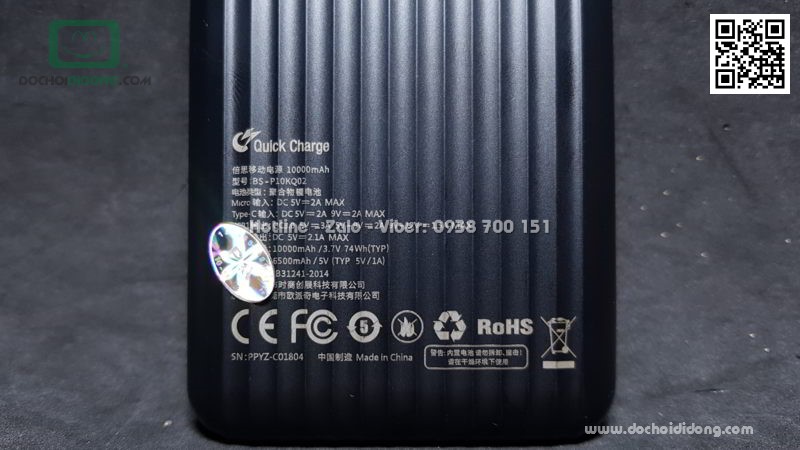 Sạc dự phòng Baseus Think Digital 10000mah Quick Charge 3.0