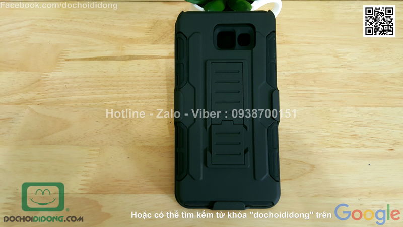 Ốp lưng Samsung Galaxy A7 2016 siêu chống sốc kèm đế đeo lưng