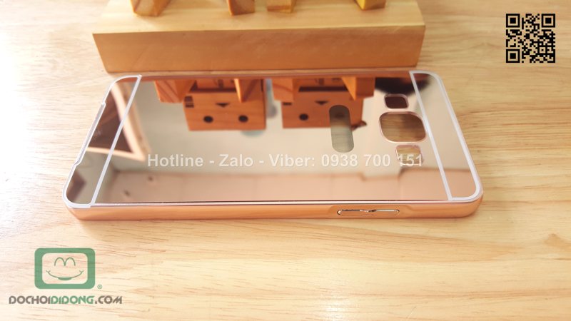 Ốp lưng Samsung Galaxy A5 viền nhôm lưng tráng gương
