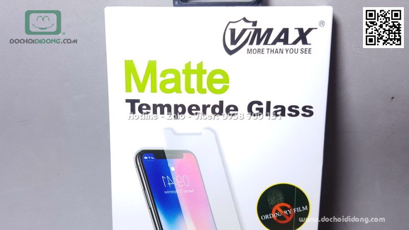 Miếng dán cường lực iPhone 7 8 Plus Vmax chống vân tay nhám mờ