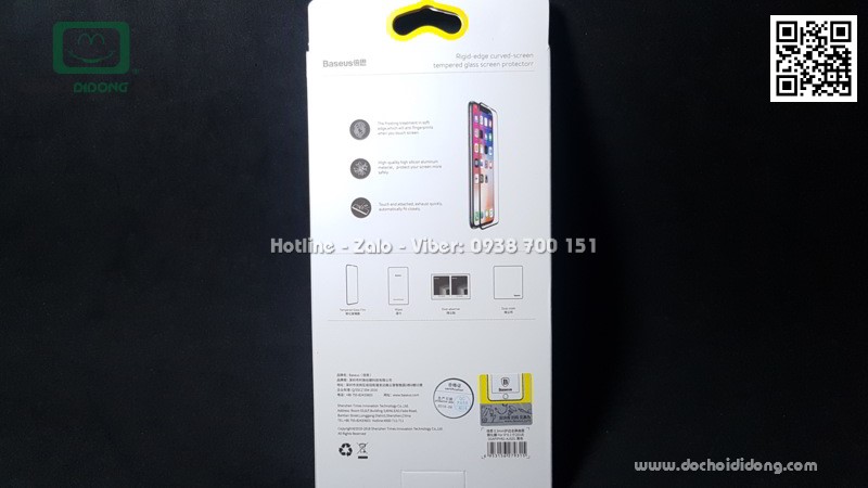 Miếng dán cường lực iPhone XR Baseus full màn hình