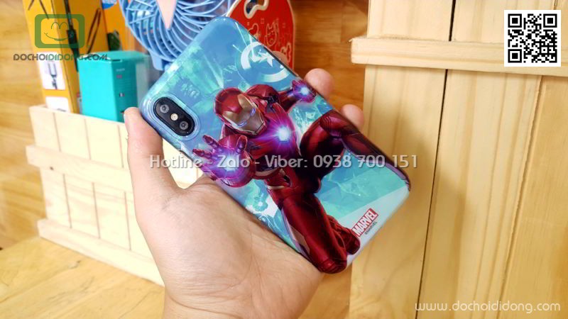 Ốp lưng iPhone X XS Marvel Avengers in 3D 2 lớp