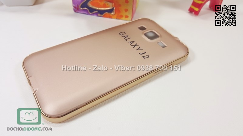 Ốp lưng Samsung Galaxy J2 viền nhôm lưng mịn