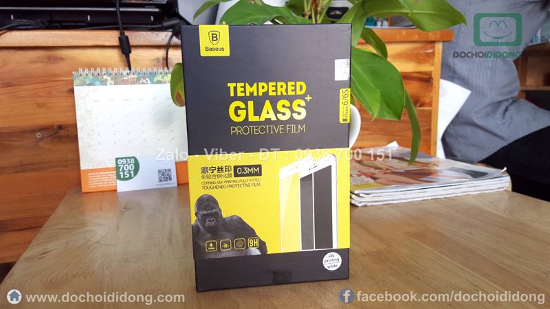 Miếng dán cường lực iPhone 6 6S Baseus full màn hình