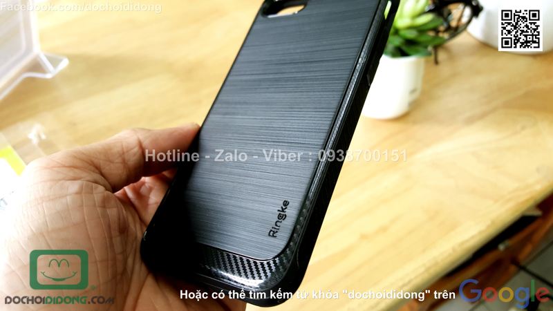 Ốp lưng iPhone 7 Ringke vân kim loại