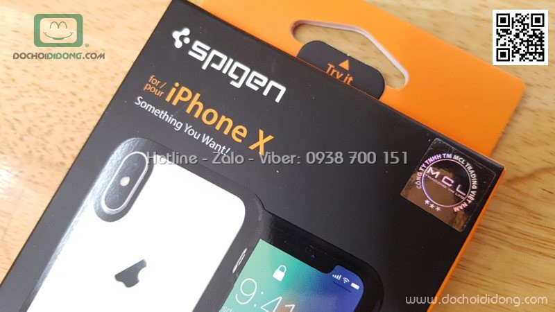 Ốp lưng iPhone X XS Spigen Ultra Hybrid có chống lưng