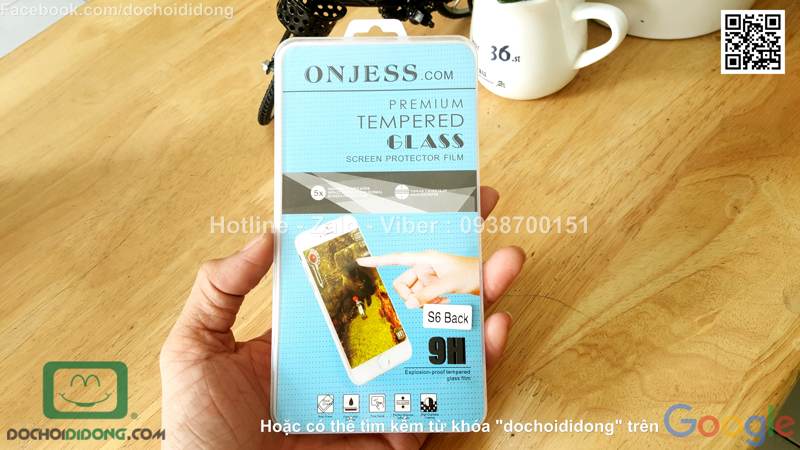 Miếng dán cường lực mặt sau Samsung Galaxy S6 Onjess 9H