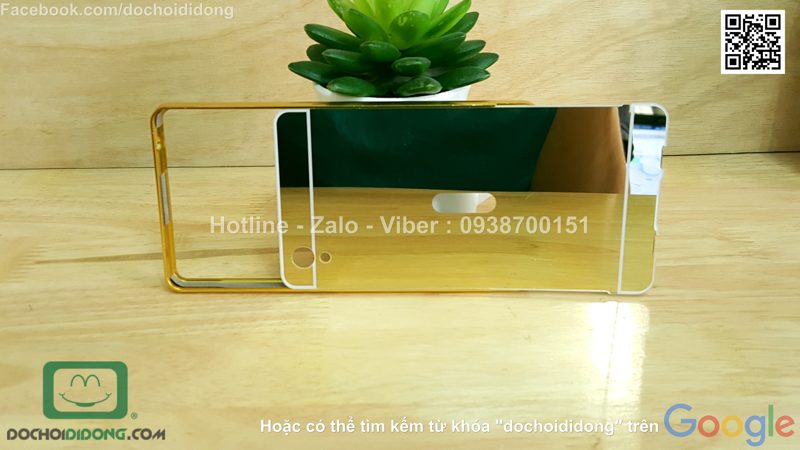 Ốp lưng Vivo Y51 viền nhôm lưng tráng gương