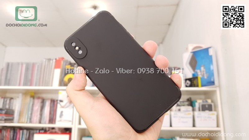 Ốp lưng iPhone X XS Zacase bảo vệ camera dẻo nhám lưng kín