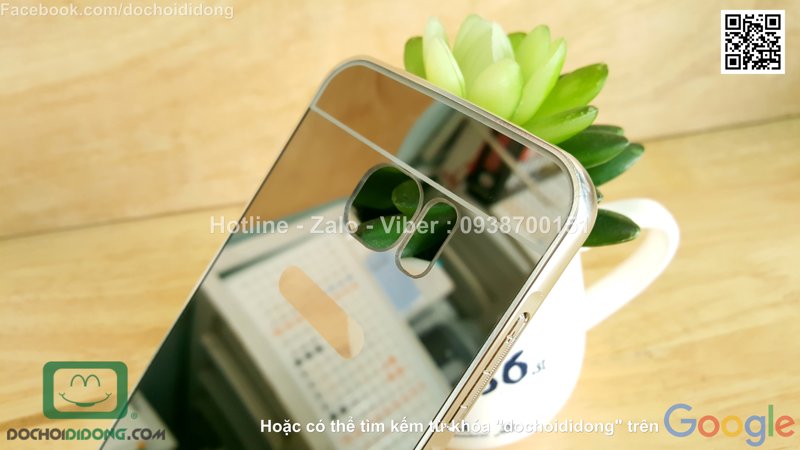 Ốp lưng Samsung Galaxy S7 Edge viền nhôm lưng tráng gương