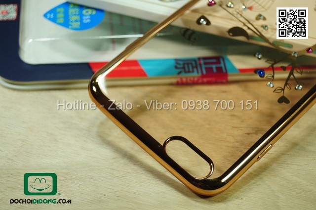 Ốp lưng iPhone 6 Plus Uyitlo dẻo cao cấp đính đá hình con chim