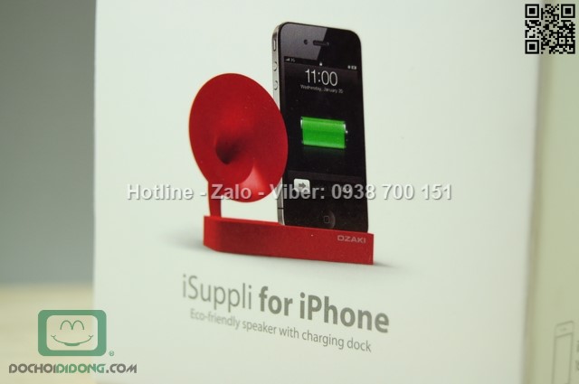 Dock sạc kiêm loa kèn iPhone 4 4S Ozaki iSuppli chính hãng