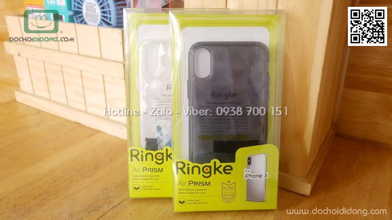 Ốp lưng iPhone X Ringke Air Prism kim tuyến