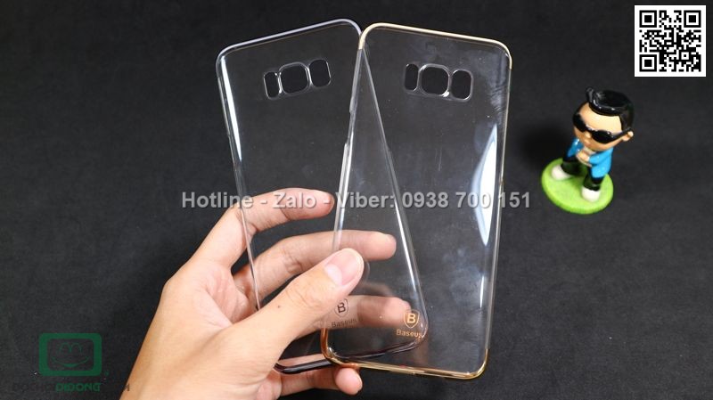 Ốp lưng Samsung Galaxy S8 Plus Baseus Glitter trong suốt viền màu