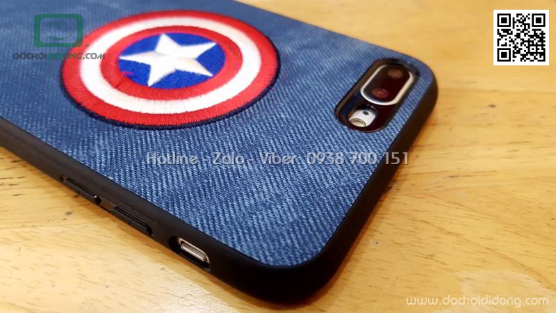 Ốp lưng iPhone 7 8 Plus Marvel Avengers lưng vải