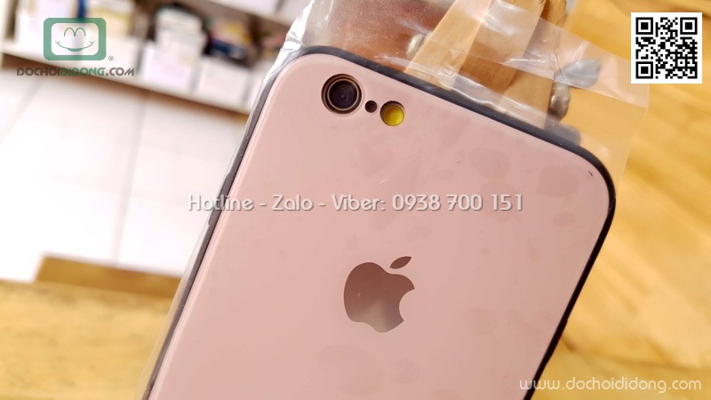 Ốp lưng iPhone 6 6S Hojar lưng kính cường lực viền mềm