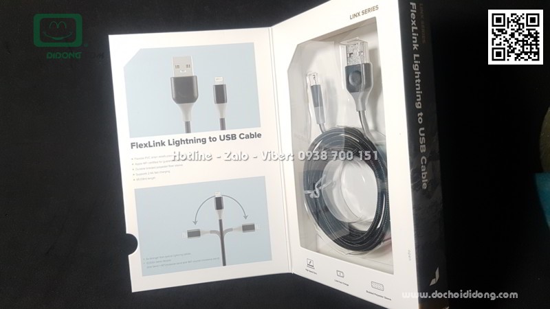 Cáp sạc Lightning JCPAL FlexLink MFI siêu bền