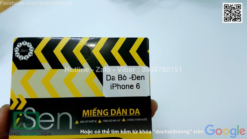 Miếng dán da mặt sau iPhone 6 6s iSen