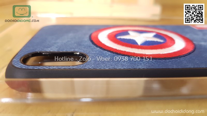 Ốp lưng iPhone X Marvel Avengers lưng vải
