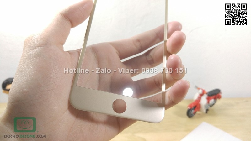 Miếng dán cường lực iPhone 8 Plus nhôm 3D full màn hình