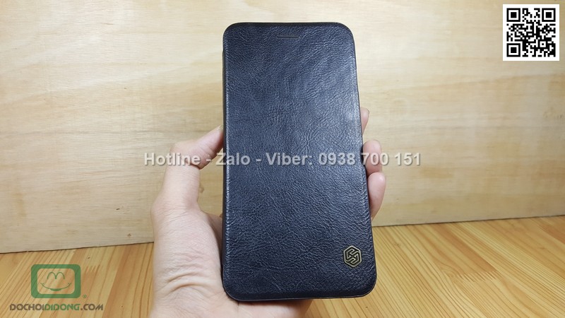 Bao da iPhone 7 Plus Nillkin Qin vân sần