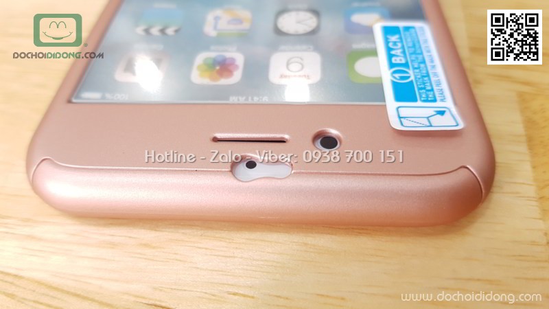 Ốp lưng iPhone 6 6S bảo vệ 360 độ có kính cường lực