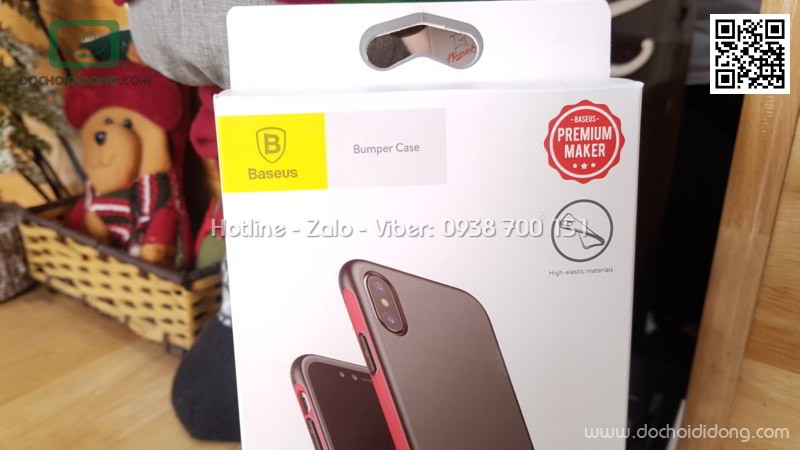 Ốp lưng iPhone X Baseus Bumper viền gân 3 lớp