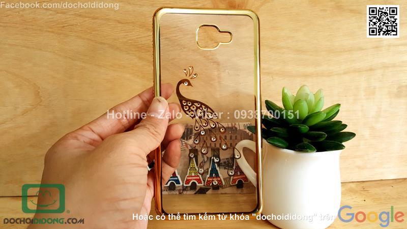 Ốp lưng Samsung Galaxy A9 đính đá hình con công