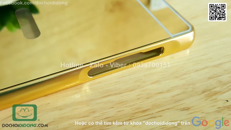 Ốp lưng Sony Xperia Z5 Premium viền nhôm lưng tráng gương