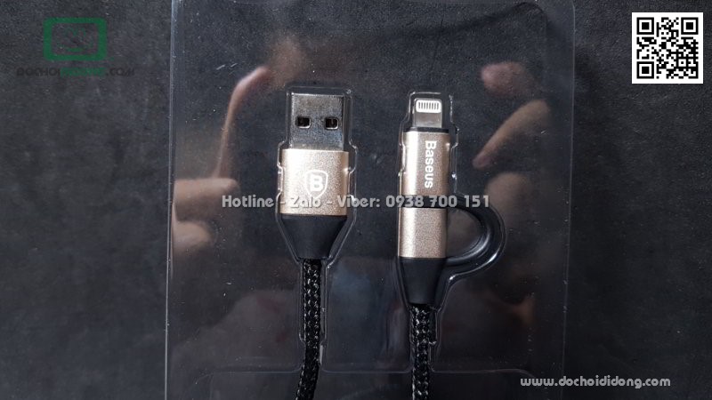 Cáp sạc 2 trong 1 Micro USB và Lightning Baseus chính hãng