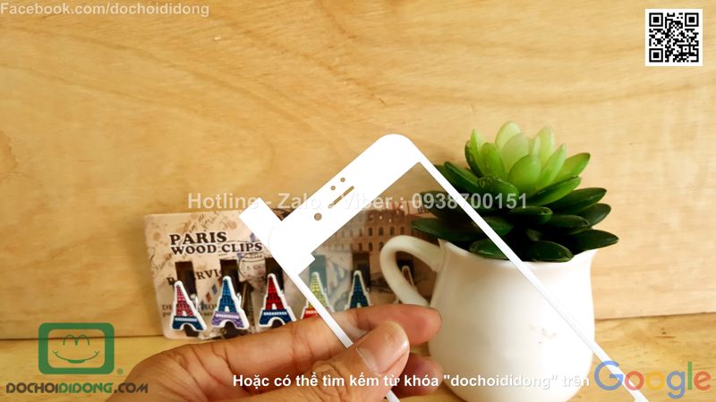 Miếng dán màn hình iPhone 7 Baseus full màn hình 9H