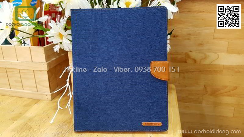 Bao da iPad 2 3 4 Mercury Canvas Diary vân vải nhét card