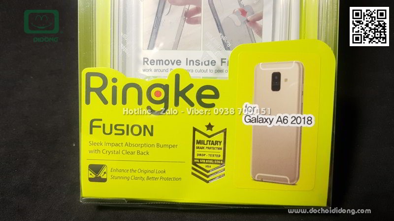 Ốp lưng Samsung A6 2018 Ringke Fusion