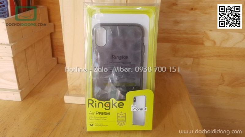 Ốp lưng iPhone X Ringke Air Prism kim tuyến