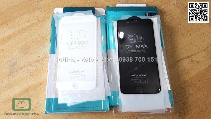 Miếng dán cường lực iPhone 8 Plus Nillkin 3D CP Max full màn hình 9H