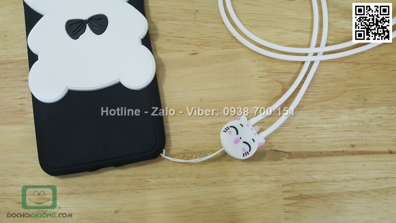 Ốp lưng iPhone 8 Plus dẻo hình thú có dây đeo