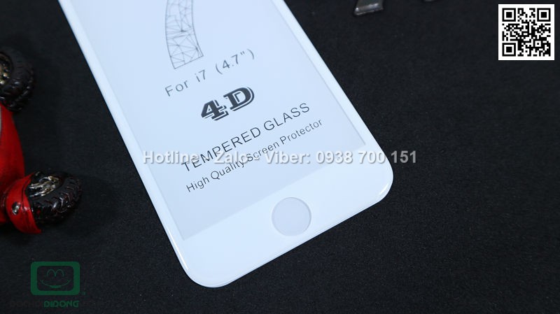 Miếng dán cường lực iPhone 7 4D full màn hình 9H