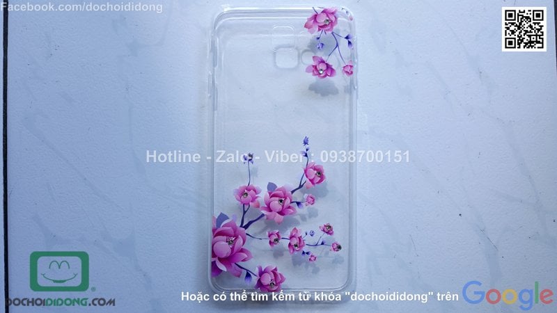 Ốp lưng Samsung Galaxy J7 Prime đính đá hình hoa