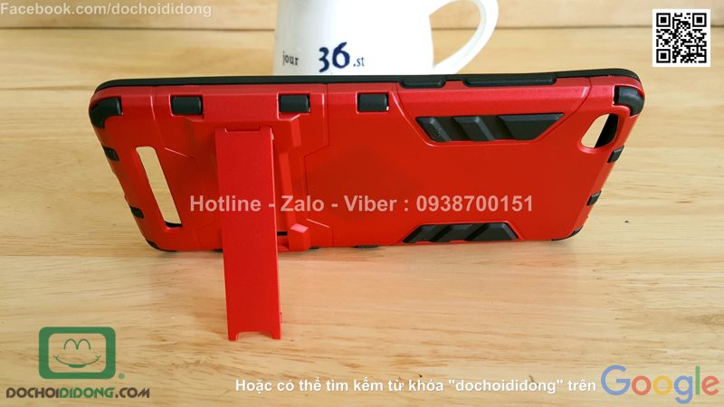 Ốp lưng Xiaomi Redmi 3 Iron Man chống sốc có chống lưng