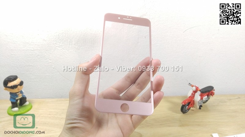 Miếng dán cường lực iPhone 8 Plus nhôm 3D full màn hình
