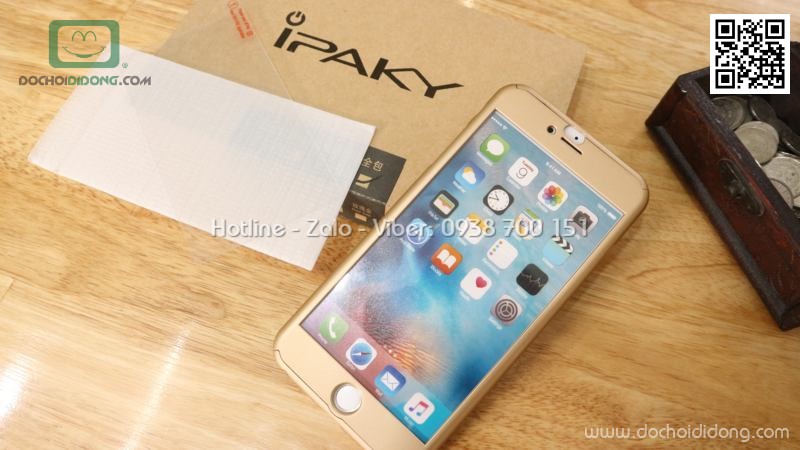 Ốp lưng iPhone 6 Plus Ipaky bảo vệ 360 độ có kính cường lực