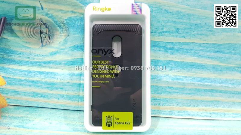 Ốp lưng Sony XZ2 Ringke Onyx vân kim loại