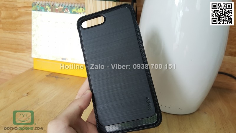 Ốp lưng iPhone 8 Plus Ringke vân kim loại