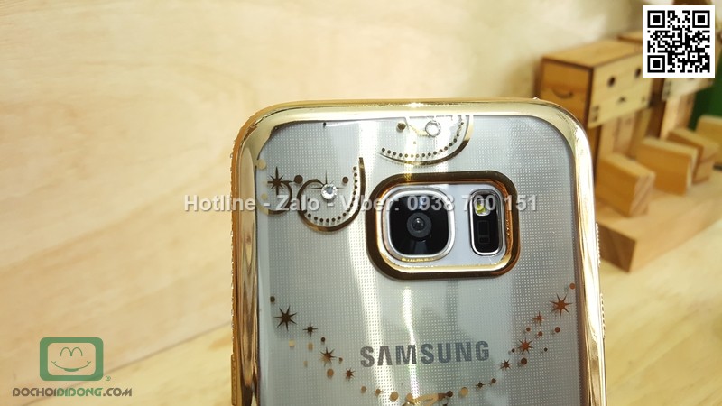 Ốp lưng Samsung Galaxy S7 Edge dẻo trong đính đá
