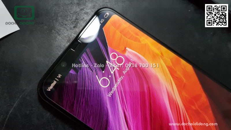 Miếng dán cường lực Xiaomi Mi 8 Qii keo mềm