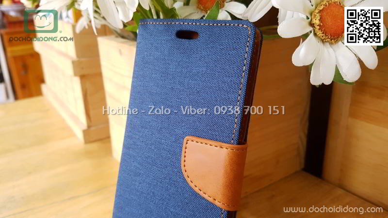 Bao da Samsung S9 Plus Mercury Canvas Diary vân vải nhét card