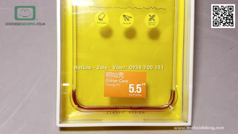 Ốp lưng iPhone 7 8 Plus Baseus Glitter trong suốt viền màu
